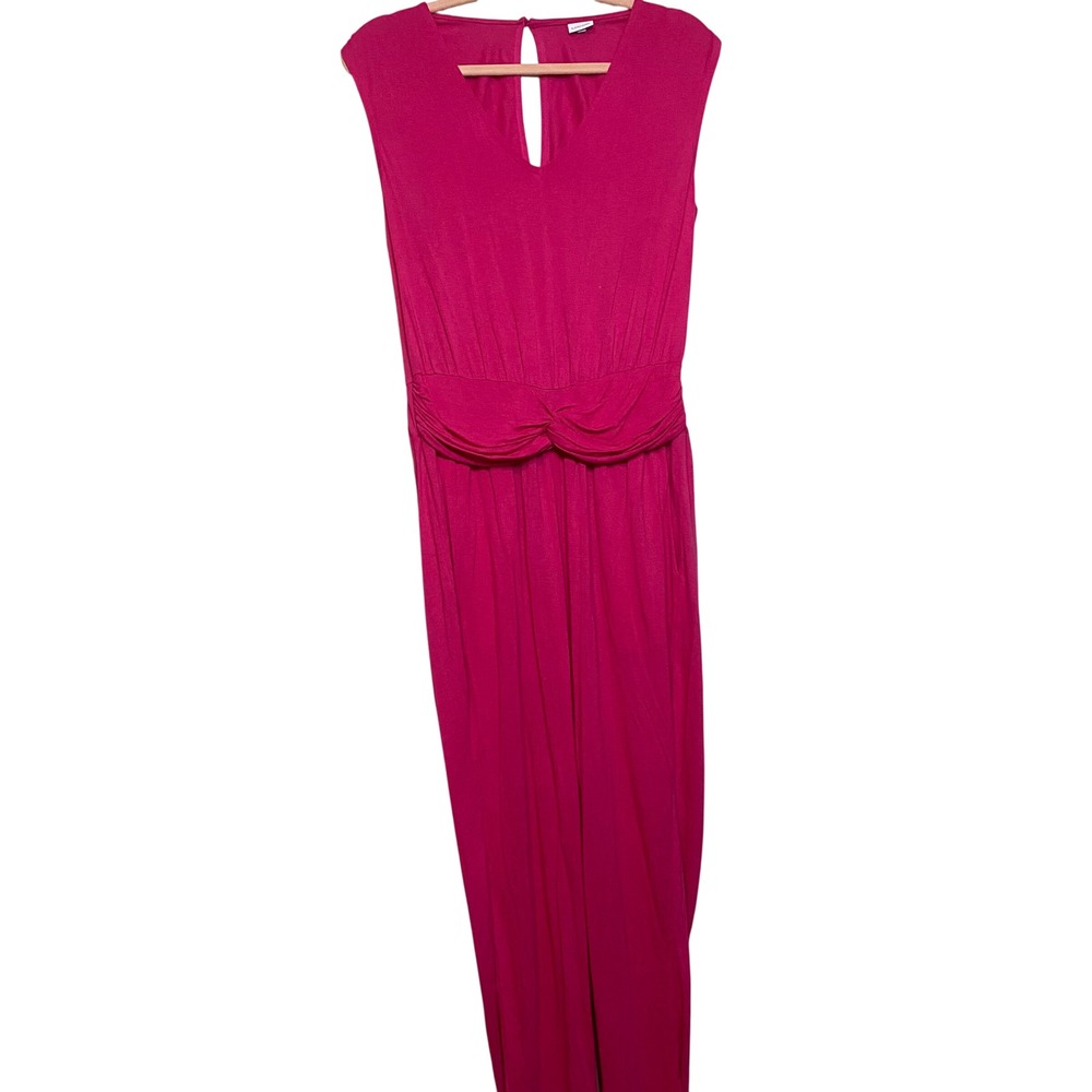 Lascana Pink Sleeveless V-Neck Twist Waist Viscose Jumpsuit Size 6 LKZ: 40985